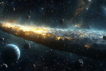 Wall Mural - realistic cosmos celestial landscapes. breathtaking view of realistic cosmos landscapes showcases ce