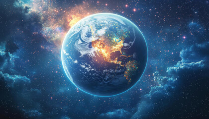 Wall Mural - realistic cosmos celestial landscapes. realistic view of cosmos showcases celestial landscapes with 