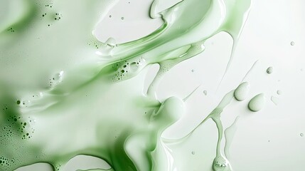 Poster - Light green watercolor texture on paper, soft pastel stains, minimalist backdrop