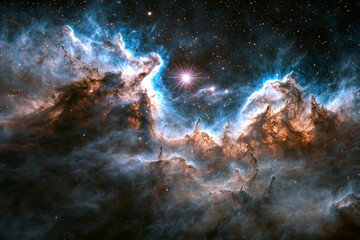 Wall Mural - realistic cosmos celestial landscapes. breathtaking view of cosmos reveals celestial landscapes fill