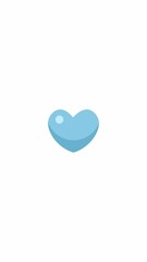 Poster - Glossy blue heart 2D cartoon object vertical animation. Romantic decoration. Love-themed symbol, baby boy design, minimal valentine greeting animated flat colorful item 4K video isolated on white