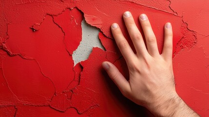 Aufkleber - Luxury red grunge texture with white gradient background, abstract cement wall