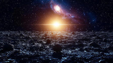 Wall Mural - realistic cosmos celestial landscapes. breathtaking view of realistic celestial landscapes showcases