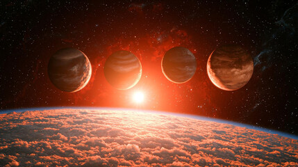 Wall Mural - realistic cosmos celestial landscapes. breathtaking view of realistic celestial landscapes showcases