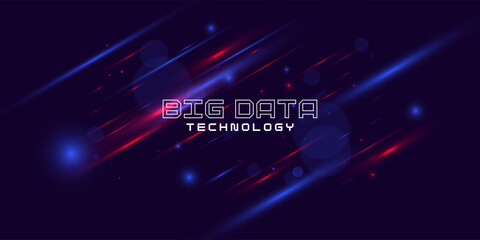 Poster - Background with simple geometric elements. A template for placing text. Big date, processing of digital information flow. A banner for a business presentation.