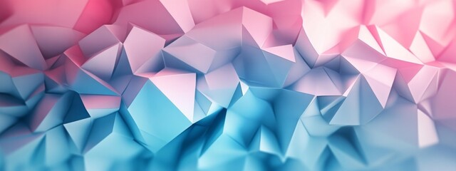 Aufkleber - Loopable digital background of geometric shapes rotating in soft blue and pink