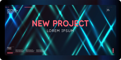 Fototapete - Modern abstract background with various geometric elements. A template for placing the title, information, and text. Beautiful illustration for website design and presentation. Vector graphics.