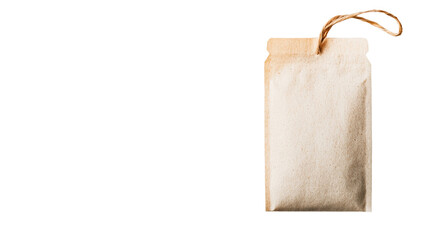 Wall Mural - vintage paper bag with handle, textured surface, dark background, cut out transparent