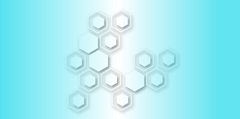 Wall Mural - A Contemporary and Technical Illustration Blending Geometric Precision with Scientific Themes, Using Hexagonal Honeycomb Patterns to Convey Innovation, Research, and Connectivity
