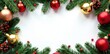 © Theerawat - Christmas decor frame, white background, copy space , template, greeting