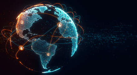 Poster - Global Network Connections A Futuristic Visualization of Worldwide Connectivity