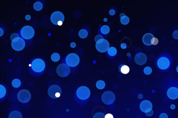 Fototapete - Glitter and elegant for Christmas. Abstact bokeh circles. Blue glitter stardust background. Abstract glitter defocused blinking stars and sparks. Vector illustration.