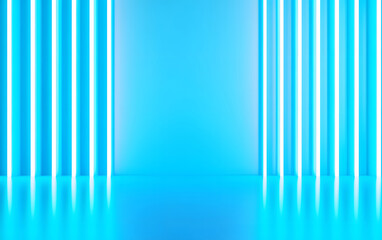 Poster - Blue technology abstract photon big data network creative illustration