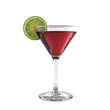 © อารียา วงษ์พัฒน์ - Refreshing Red Cocktail with Lime Slice in Elegant Glass