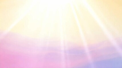 Fototapete - The sun is shining on the mountains. The sky is a beautiful shade of pink. The mountains are covered in snow
