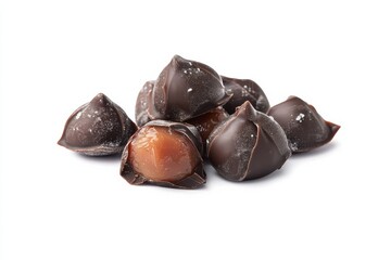 Aufkleber - Delicious chocolate filled candies arranged elegantly on a white background ready to indulge your sweet tooth