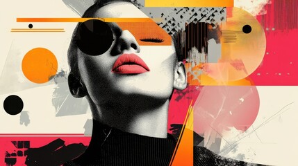 Poster - trendy visual collage: contemporary and edgy collage art the trends, modern style and dynamic compos