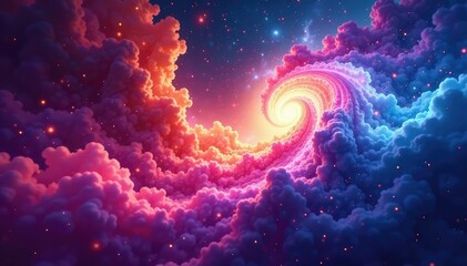 Wall Mural - abstract swirling nebula textures, vibrant colors, pattern, swirl