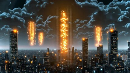 Poster - Exploring futuristic cityscapes with neural innovations and advanced technology