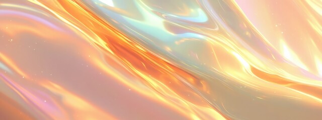 Poster - Colorful smooth abstract waves reflecting light in vibrant shades during daylight