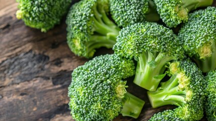 Poster - Healthy broccoli florets arranged on kitchen counter 