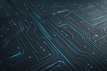 Poster - Glowing futuristic circuit board radiating energy and data, providing a modern backdrop for projects in computer science, electronics, and digital communication
