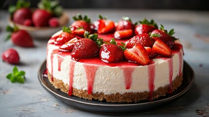 Poster - Strawberry cheesecake with drizzle 