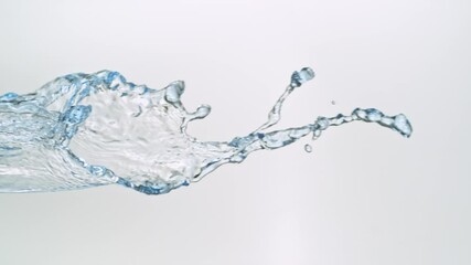 Wall Mural - super slow motion shot of water splash isolated on white background at 1000fps.