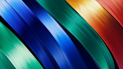 Poster - A colorful ribbon with a blue stripe is displayed. The ribbon is made up of various colors, including red, green, and yellow. The blue stripe is the most prominent feature of the ribbon