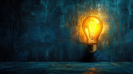Poster - Light bulb on a table signifying ai-based idea validation tool for effective problem solving and creative development
