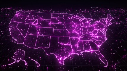 Poster - A comprehensive map of the united states showcasing geographical features and boundaries for educational purposes