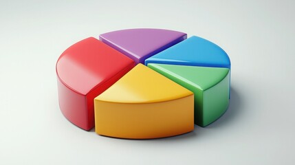 Poster - Colorful animated pie chart infographic representing data distribution in a creative and engaging visual format