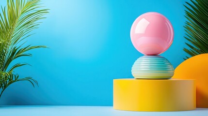 Poster - A pink and yellow object symbolizing the principles of behavioral design framework and its visual impact on spaces