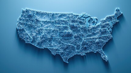 Poster - A clear aerial view of the united states highlighting business mobility grid patterns and connectivity across the nation