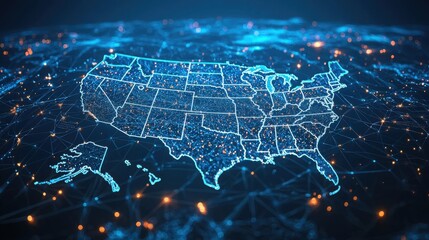 Poster - A detailed map of the united states emphasizing business mobility grid and connectivity across various regions