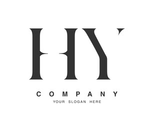 Aufkleber - HY logo design. Initial letter h and y serif font style. Creative classic company name typography. Trendy logotype or identity.