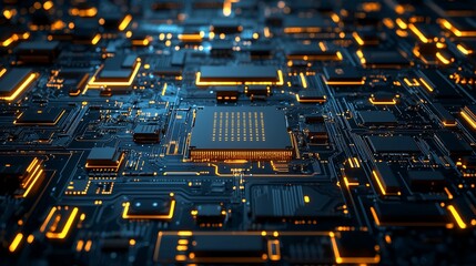 Poster - Circuit Board Technology Microchip Detail Closeup