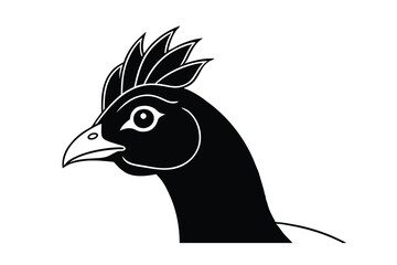Poster - Elegant Black and White Bird Head Silhouette Crest Design