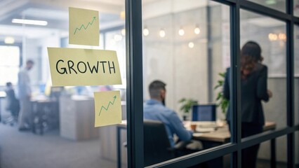 Poster - Office scene featuring professionals working, with a focus on a 