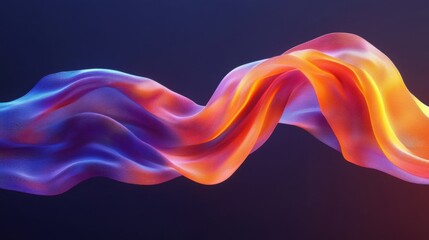 Poster - a vibrant, flowing wave of colors blends blue, orange, and purple against a dark background, creatin