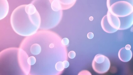 Poster - A purple background with many small pink and blue circles. The circles are of different sizes and are scattered throughout the image