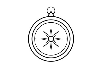Poster - Simple Line Drawing Compass Navigation Star Direction Guide