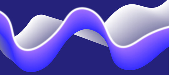 Poster - abstract blue background with dynamic waves.