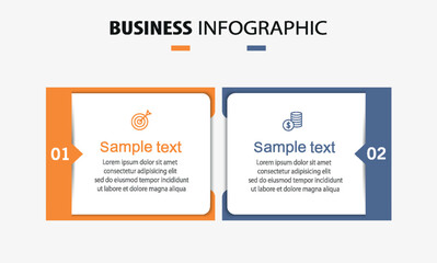 Wall Mural - vector infographic template with icons and 2 options or steps