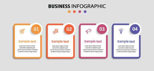 Wall Mural - business vector infographic template with 4 options or steps. can be used for workflow layout, diagr