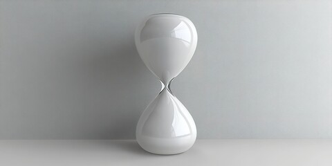 Poster - Modern hourglass sculpture displayed on a minimalistic surface creates a timeless aesthetic in a contemporary interior design setting