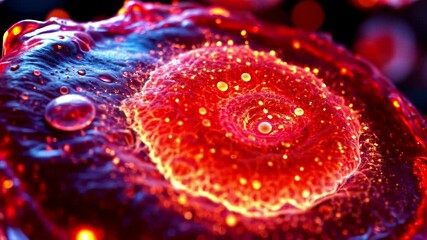 Poster - Vibrant macro evolution of colorful abstract patterns in motion