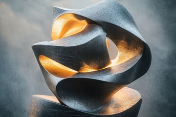 Poster - Sculpture of fluid shapes illuminated from within, showcasing artistic creativity in modern art