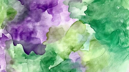 Poster - colorful abstract watercolor background with shades of green and purple for creative projects and de