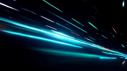 Poster - Dynamic light streaks in motion: vivid abstract background with speed and colorful trails
